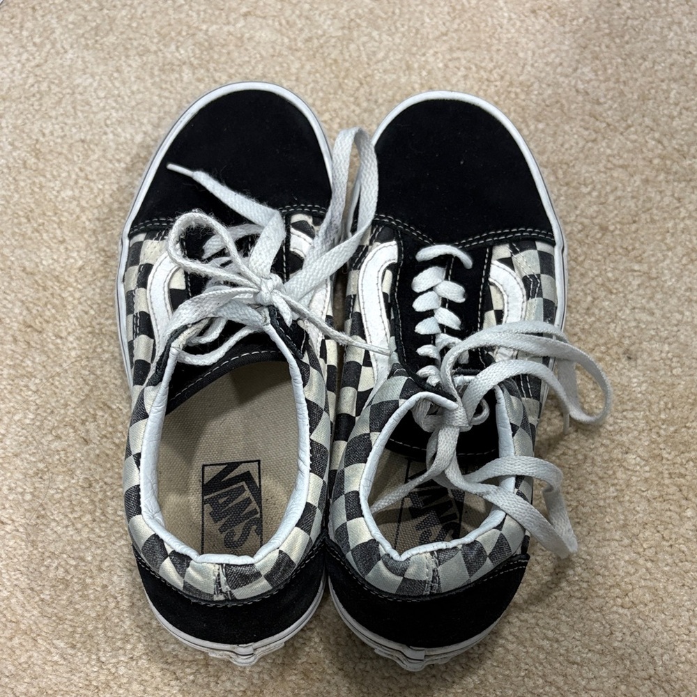 Vans  Black and White Checkered Sneakers